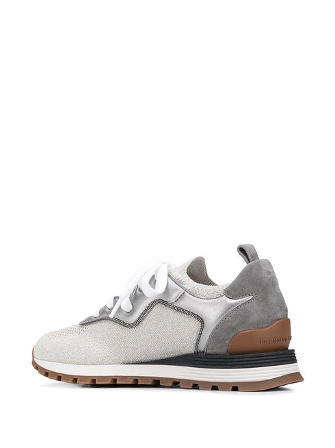 Panelled lace-up sneakers